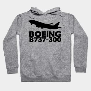 Boeing B737-300 Silhouette Print (Black) Hoodie